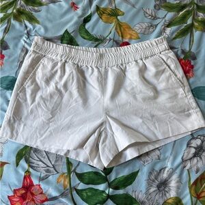 White Elastic Waist Shorts by J Crew